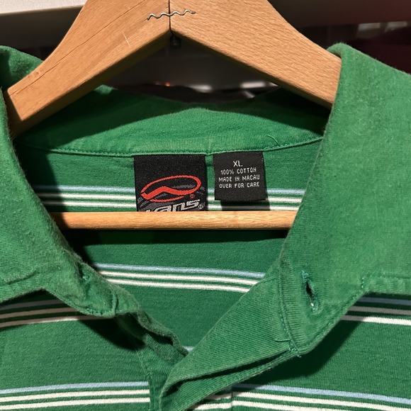 Vintage 90s Vans off the Wall Polo Collared Green Striped Mens XL Shirt - Picture 3 of 4
